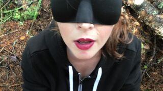 Our first Public Bj and Sperm Shot POINT OF VIEW 4K (Blindfolded in the Woods)