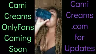 NEW Cami Creams OnlyFans Coming soon - African Dark Bitch BIG BREASTED WOMAN Monstrous Lips Kitchen Wine Drinker Talking