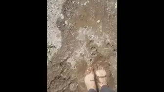 Custom: Playing in the Mud with my Bareback Feet. Barefoot Goddess. Foot Bizarre. Kinky Feet.
