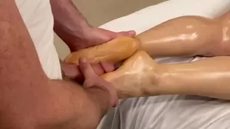 Massage Turns into Jizz Covered FootJob