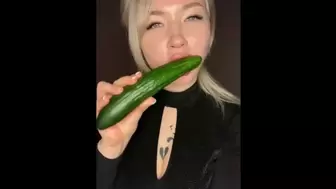 Blonde from OnlyFans Blows her Big Cucumber