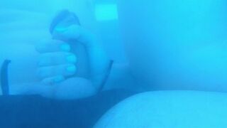 REAL STRANGER Skank (!!) at SPA gives Crazy HAND-JOB Underwater to BULGE Flasher! Risky Public Cums On