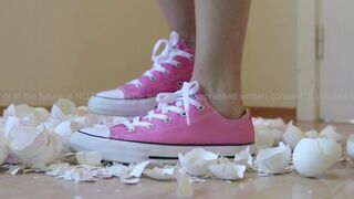 five Months Saving Eggshells Crushing | Pink Sneakers Converse all Star