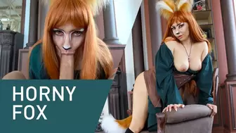 Horny Fox Blows Monstrous Dong Eagerly! Cosplay, 4K!