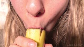BANANA FORESKIN - CUM IN MY MOUTH AFTER AMAZING SLOPPY TONGUE TEASING 4K