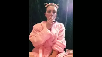 Smoking princess after bath