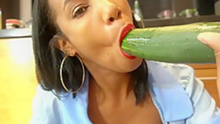 Latin Maid Fuck 2 Bigger Cucumbers In Your Kitchen