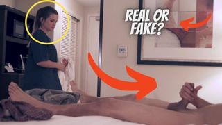 REAL OR FAKE?: A dude jerks off in front of the maid and shocks her.