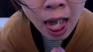 The glasses whores do a hand-job and bj using both hands and gokkun plenty of jizz!