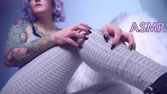 SFW ASMR - Sweet Tingly Leggings Scratching - PASTEL ROSIE EGirl Fitness Legs and Long Nails Bizarre