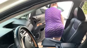 SSBBW Attractive Blonde twerking enormous ass & playing with melons publicly outside, then bj in car