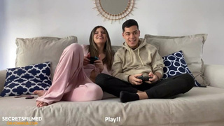 My stepsister and I betted a oral sex playing movie games