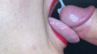 CLOSE UP: BEST Milking Mouth for a FAN SCHLONG! Blowing PENIS!