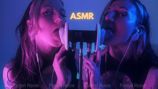 SFW ASMR DOUBLE EARGASM - PASTEL ROSIE - Sensual Binaural Ear Eating - Egirl Homemade Wet Ear Licking