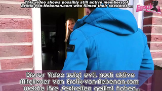 German blonde petite teenie lady get mmf threesome home-made fuck with cum-shot sperm shot