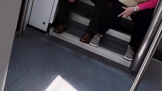 Chunky big beautiful woman milf masturbate in a train toilet. She then gets dressed but without panties.