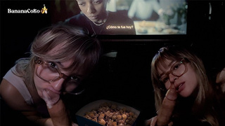 Risky Sex and Oral Sex at the Video theater ????????Popcorn and Jizz in Mouth ????????