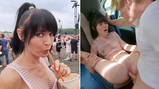 Festival Chick Pounded Hard in Campervan!!! Double SPERM to Gigantic Squirting Twat