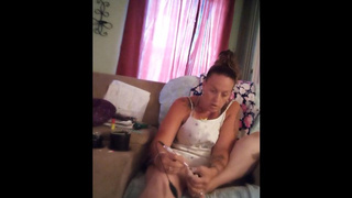 Fine Milf Painting Her Toenails In Mini Dress (Feet, Panties, Cleavage and Smoking Fetishes)