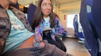 A stranger bitch jerked off and blown me in the train in public