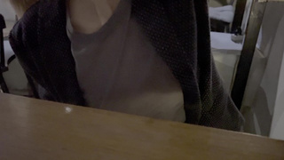 Wifey got so horny when dared to show breasts in public in see through shirt in a bar full of people