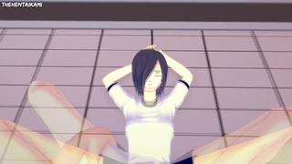 Touka Kirishima Gives You a Footjob To Train Her Hot Body! Tokyo Ghoul Feet Asian cartoon POINT OF VIEW