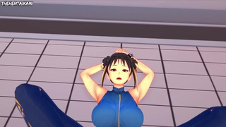 Chun-Li Gives You a Footjob To Train Her Sweet Body! Street Fighter Feet Asian cartoon POINT OF VIEW