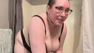 BIG BREASTED WOMAN Stripping Before Shower