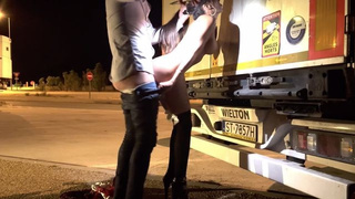 Angela Doll - I get poked hard and squirted on by a trucker at a highway rest area