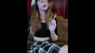 SFW Smoking Bizarre Skinny Smoking Skank