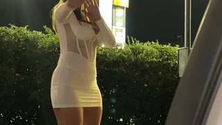 Prostitute after the paid street and banged in the car in the parking lot. Escort