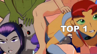 Starfire and Raven were thoroughly rammed