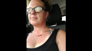 Slut films up her own ebony minidress and teases with her panties in public while I am driving