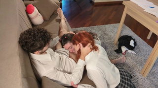 SELF PERSPECTIVE: I fuck my shy teeny classmates after classes, threesome FFM (ENGLISH subtitles)