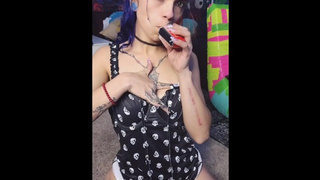 Goth Skank Titty & Vaping Tease