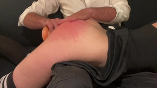 Spanking session with daddy – real climax