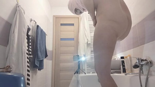 Cute home-made wifey shaves her hairy twat. Hairy vagina wifey, large booty, large titties.