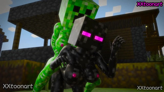 MineCraft Cartoon Porn - ENDerman with Green Boom SEX - best uncensored asian cartoon