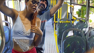 Student lets boy rub his wang on her butt on the bus and mounts in public!