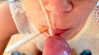 Smoking after oral sex with Jizz in My Mouths