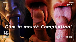 [4K] Spunk in Mouth Compiliation! Deepthroat and jizz dripping!