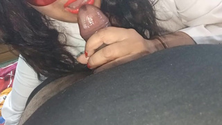 Indian Sweet Student Swallowing Teacher’s Prick after Class