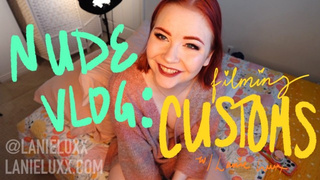 NUDE VLOG: filming customs !!! ass the scenes with a disabled porn creator - fully naked chatting