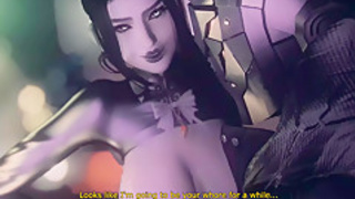 3d cartoon French fantasy - Man wields bold prowess to satisfy lusty woman in fiery