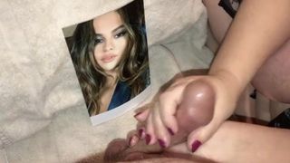 Wife Strokes my Cock and Helps me Cum Tribute Selena Gomez