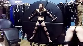 K can't Escape the Vibrator while Gagged and Strapped to the Wheel