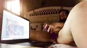 Dildo Play Time while Watching Porn