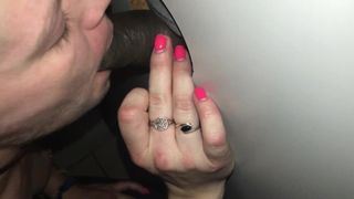 Getting Cum on my Tits at a Real Gloryhole