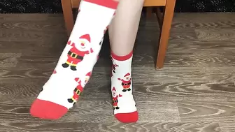 Happy new Year Socks Girl Snow Foot and POV Fetish