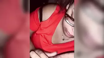 BIG BREASTED WOMAN Oral Sex with Spunk in Mouth